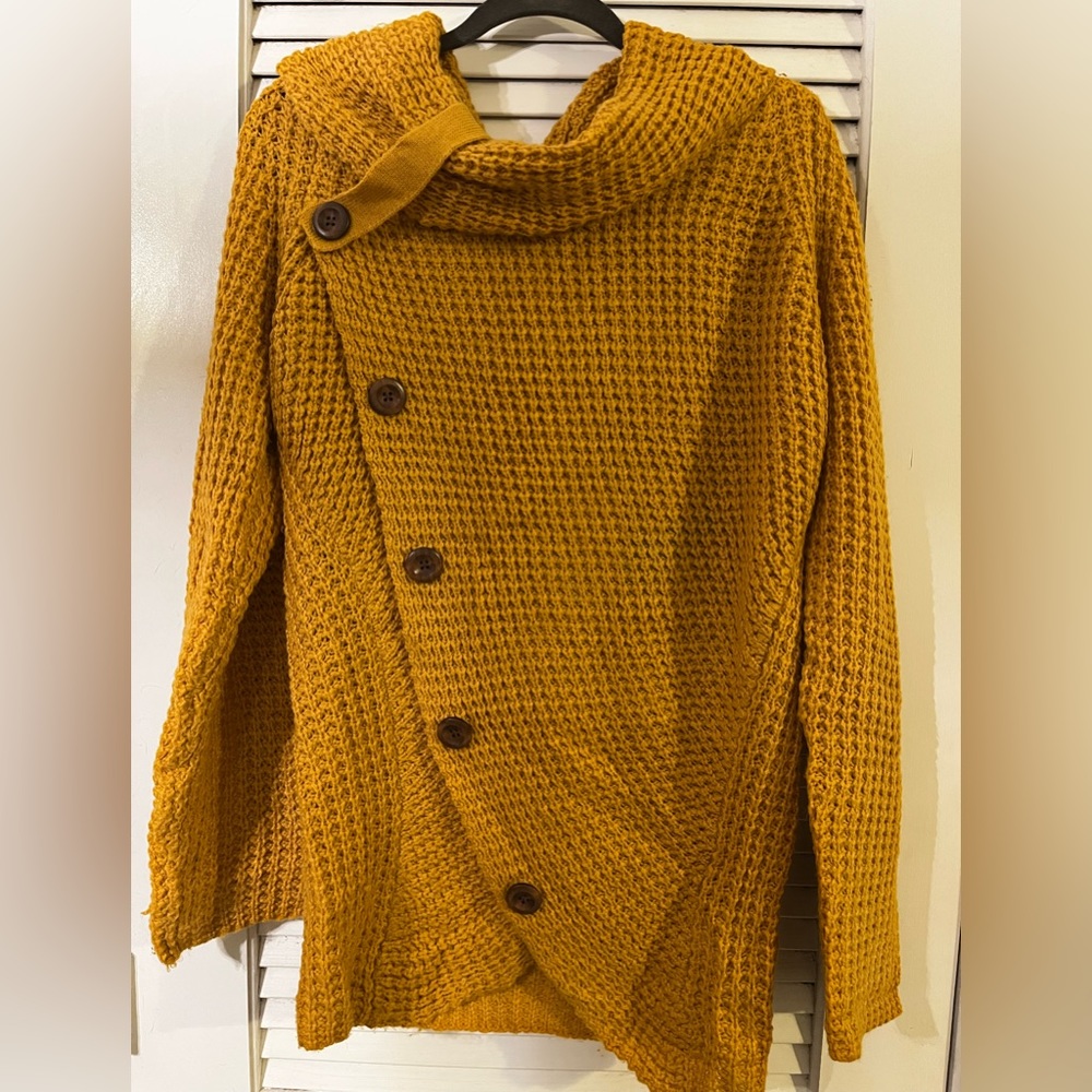 Asvivid Womens Wrap Cowl Neck Long sleeved Pullover Sweater.